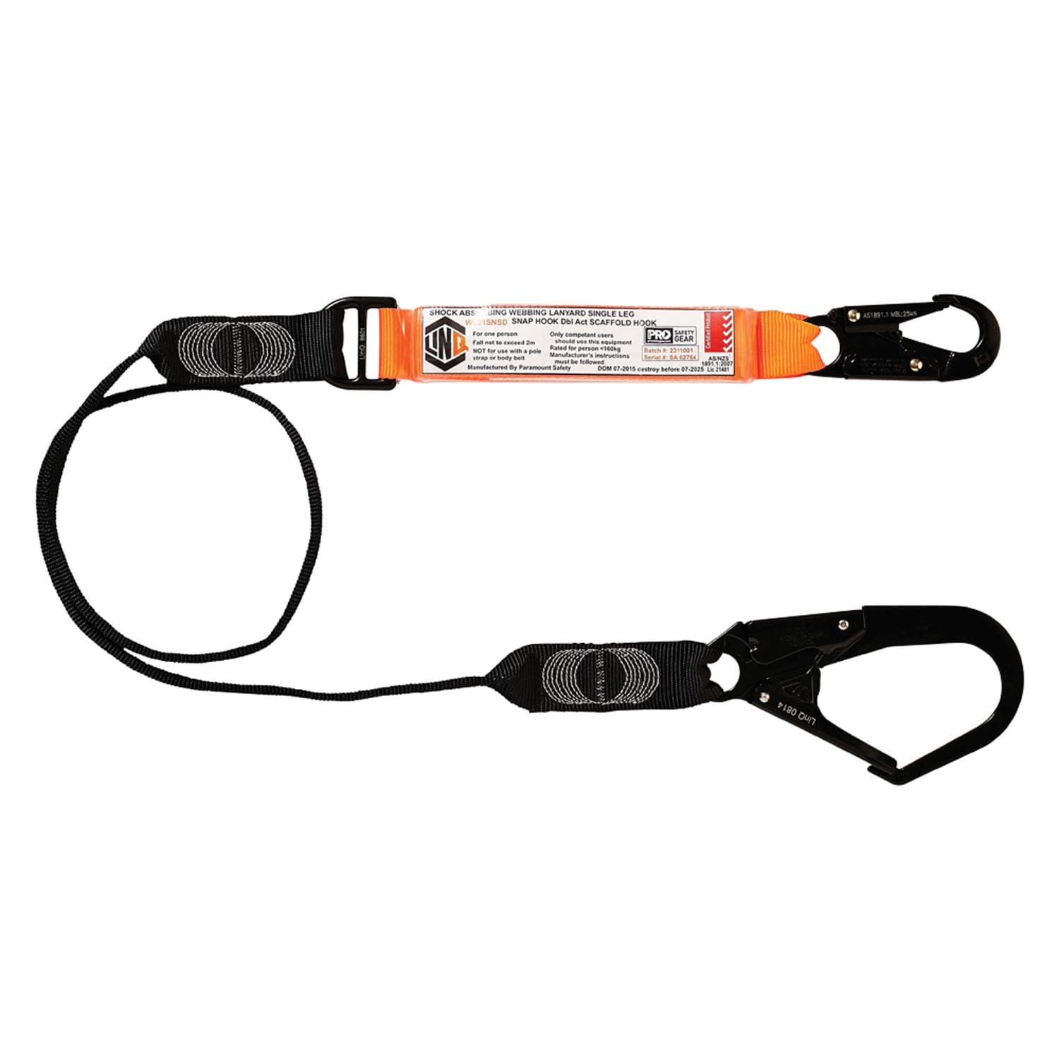 LINQ Elite Single Leg Shock Absorbing Webbing Lanyard_26