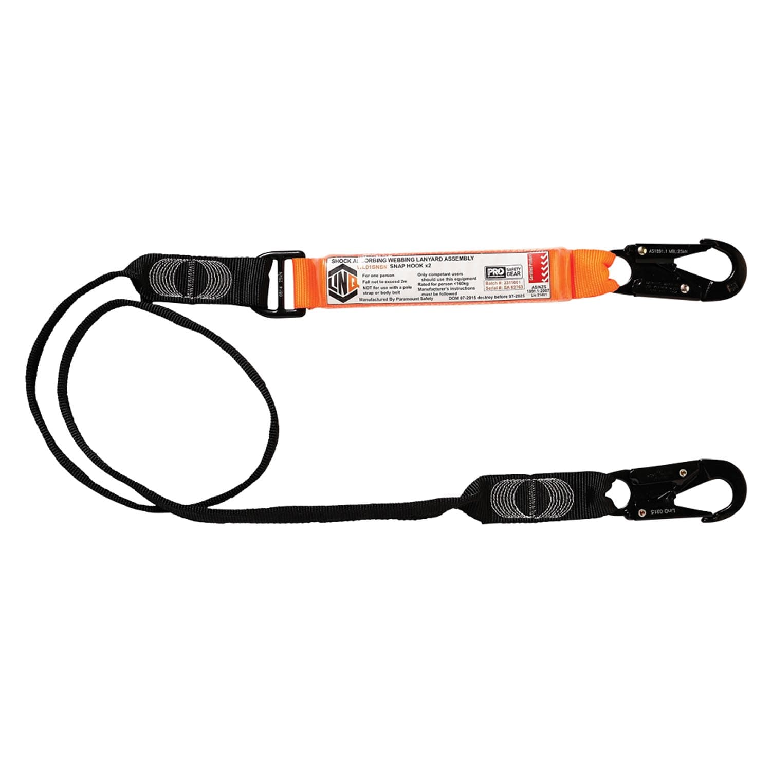 LINQ Elite Single Leg Shock Absorbing Webbing Lanyard_30