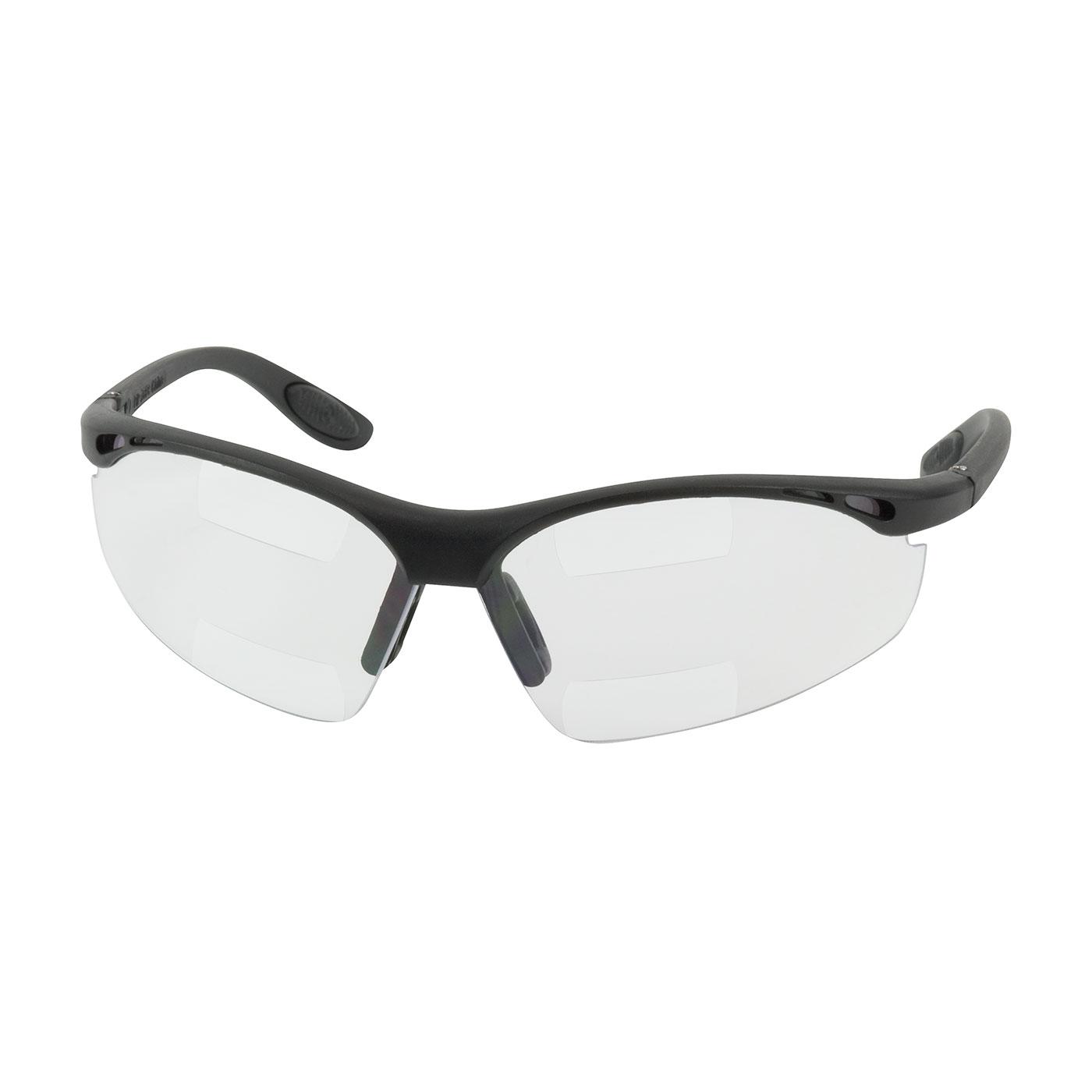 Double Mag Readers™ Semi-Rimless Safety Readers with Black Frame, Clear Lens and Anti-Scratch / Anti-Fog Coating