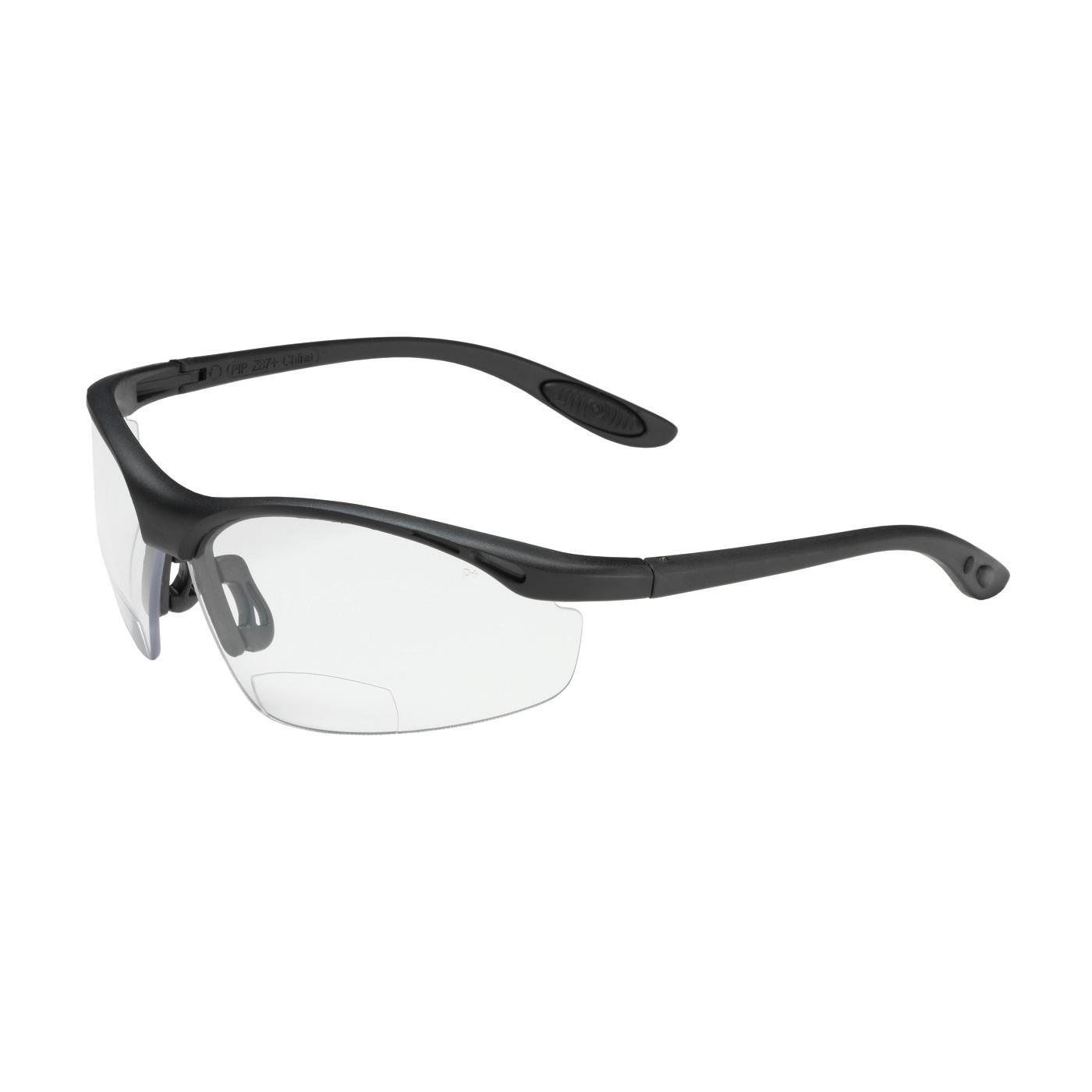 Mag Readers™ Semi-Rimless Safety Readers with Black Frame, Clear Lens and Anti-Scratch Coating