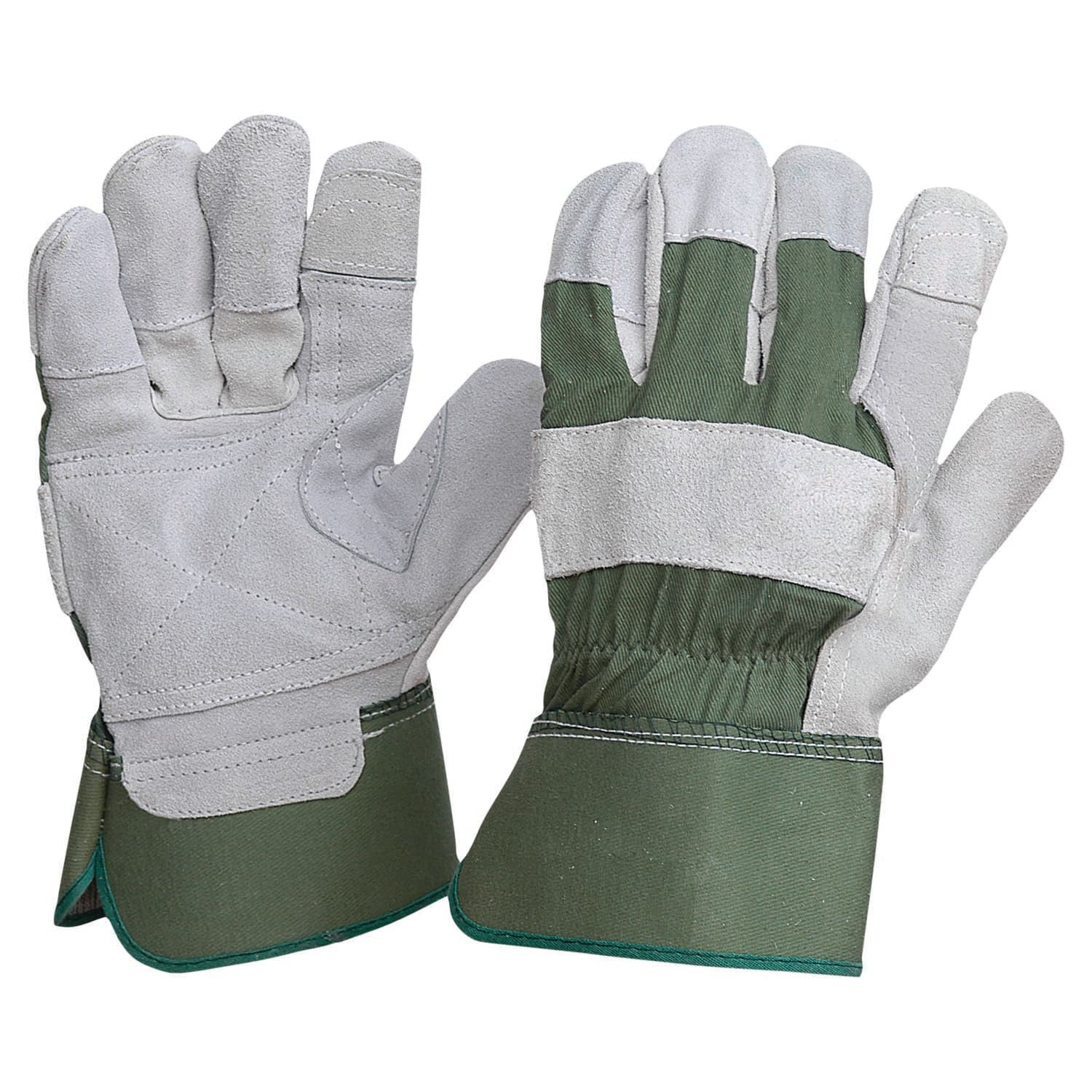 Pro Choice Green Cotton / Leather Gloves Large