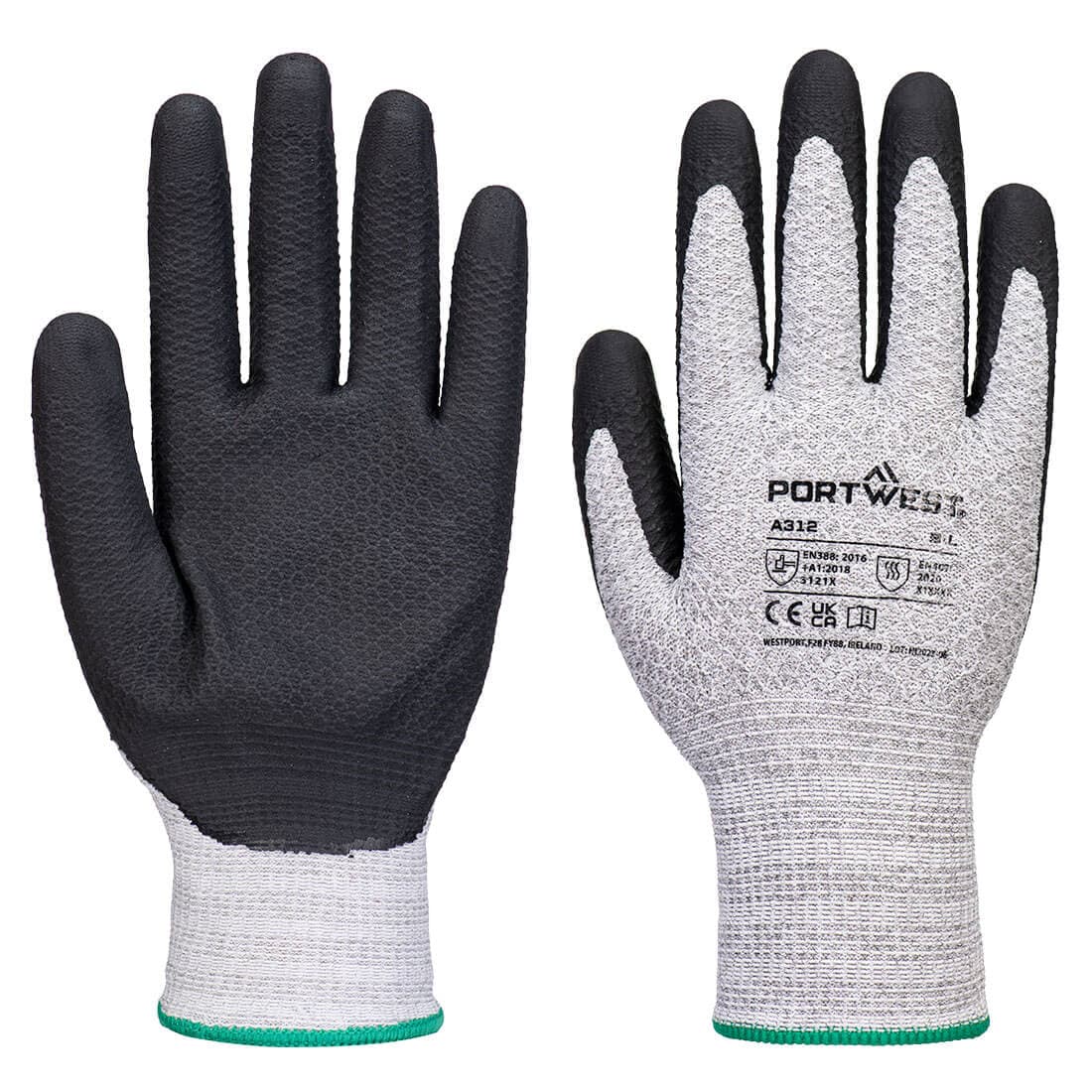 Portwest Grip 13 Nitrile Diamond Knit Glove (Pk12) (Grey/Black)