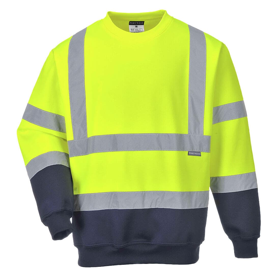 Portwest Hi-Vis Contrast Sweatshirt (Yellow/Navy)