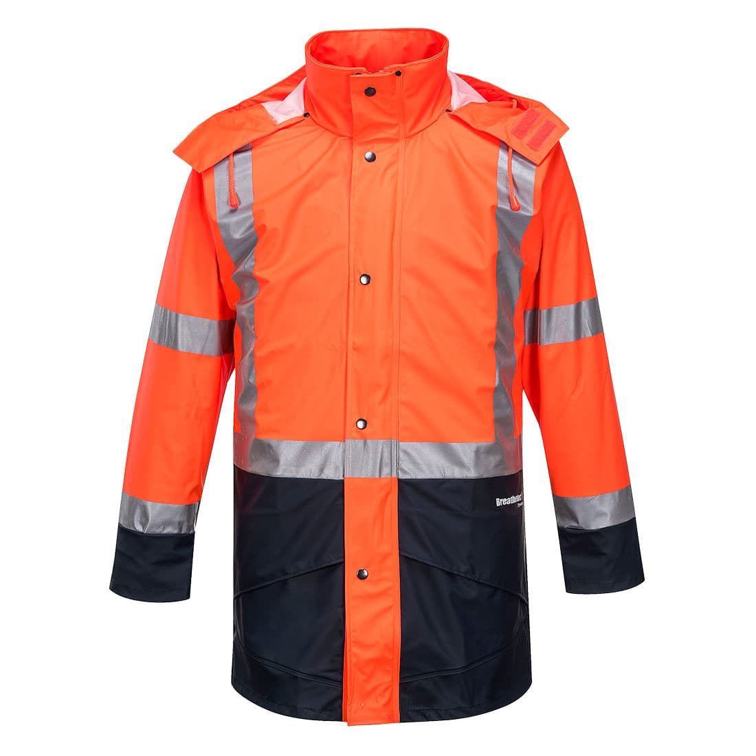 Portwest Huski Farmers Hi-Vis Contrast Jacket (Orange/Navy)