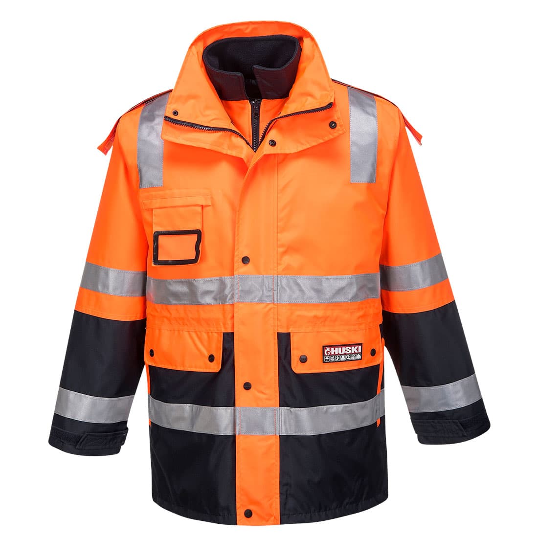 Portwest Huski Venture Hi-Vis 4-in-1 Contrast Jacket (Orange/Navy)