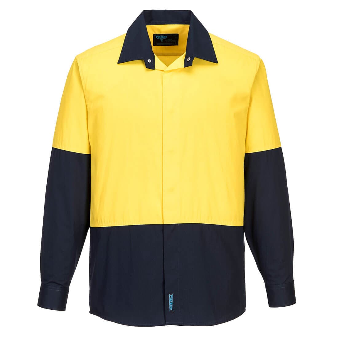 Portwest Westport Hi-Vis Lightweight Contrast Class D Shirt L/S  (Yellow/Navy)