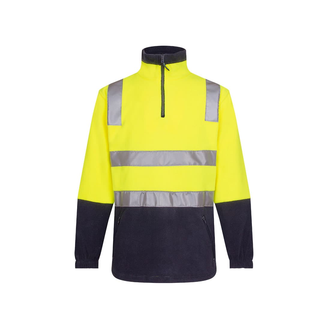 Portwest Hi-Vis Contrast 1/4 Zip Polar Fleece  (Yellow/Navy)