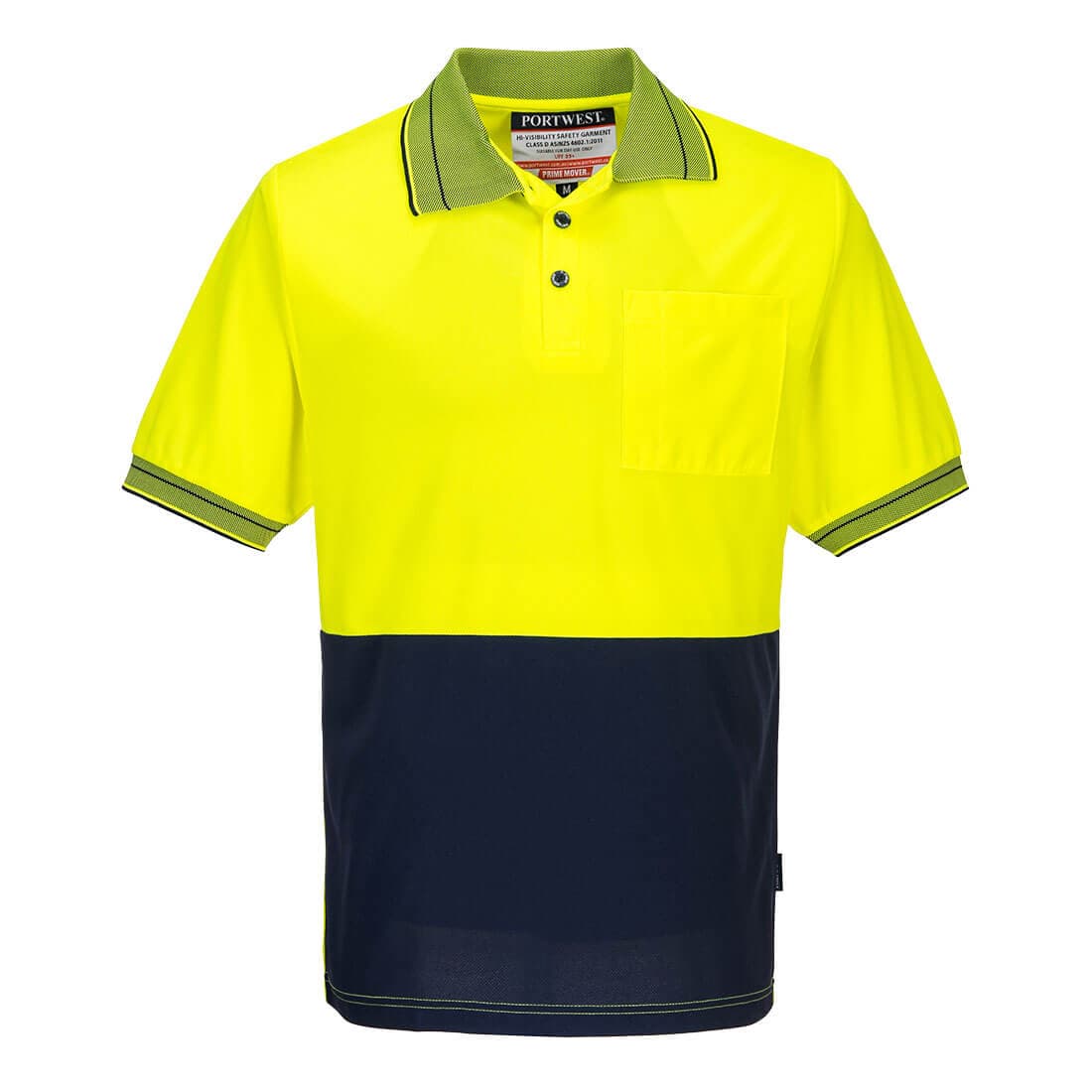 Portwest Hi-Vis Micro Mesh Polo Shirt S/S (Yellow/Navy)