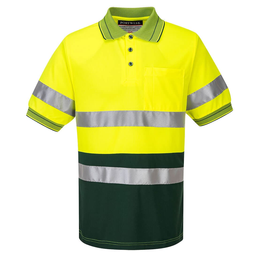 Portwest Hi-Vis Contrast Polo Shirt S/S  (Yellow/Green)