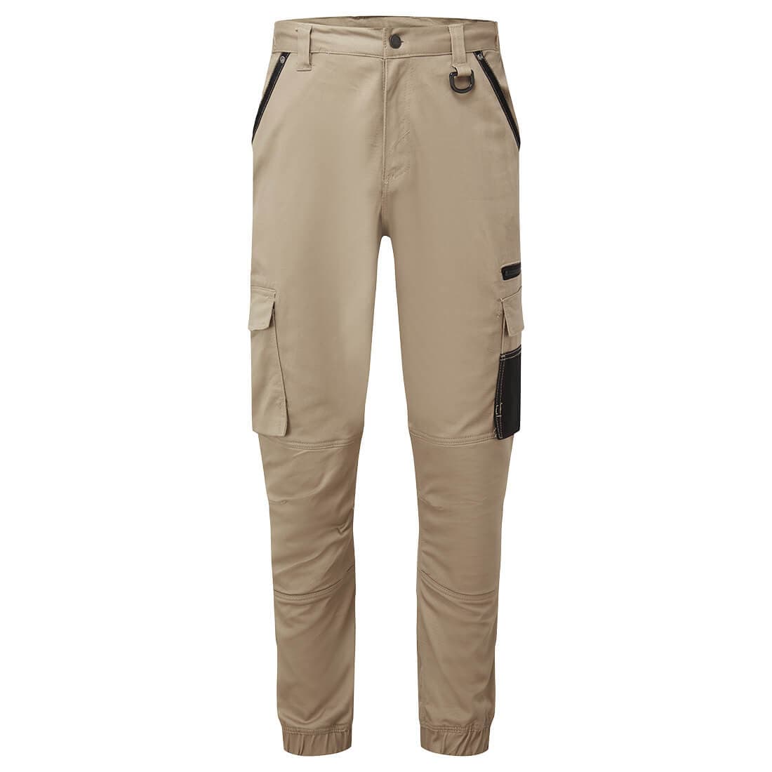 Portwest KX3 Stretch Slim Fit Cuffed Work Pants (Sand)