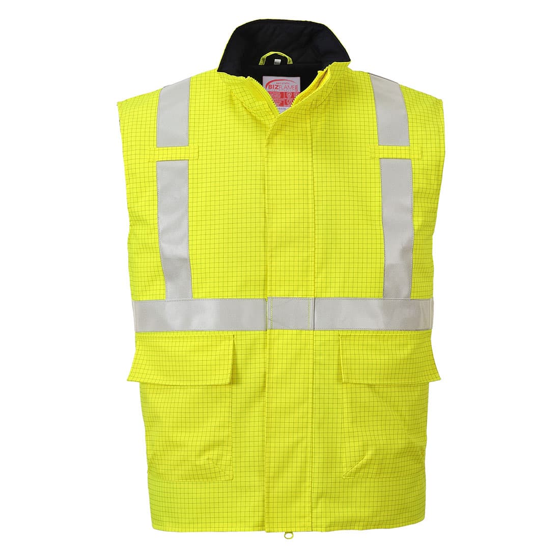 Portwest Bizflame Rain Hi-Vis Antistatic FR Bodywarmer (Yellow)