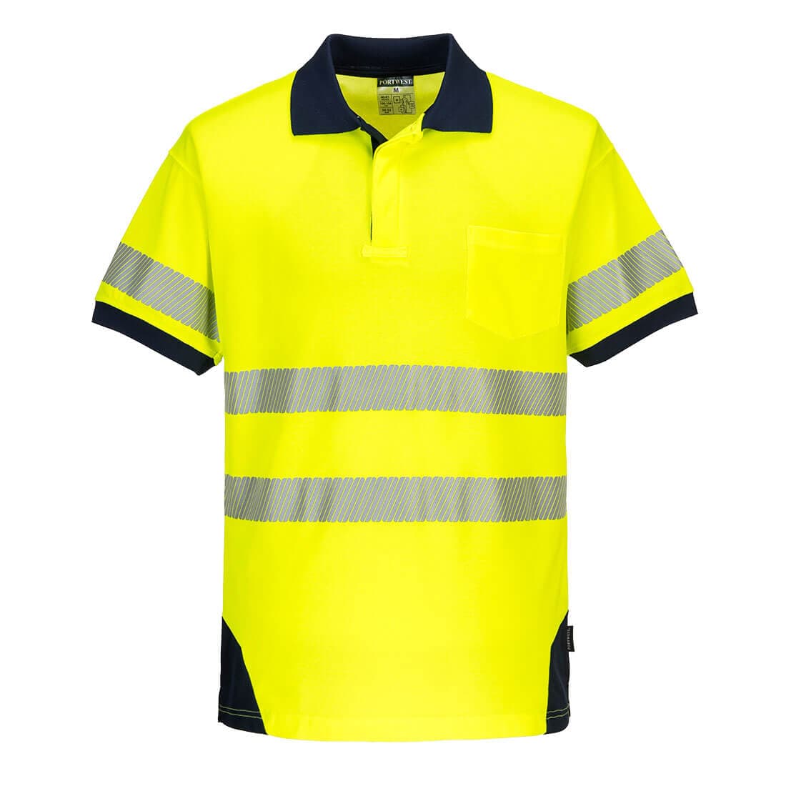 Portwest PW3 Hi-Vis Polo Shirt S/S (Yellow/Navy)