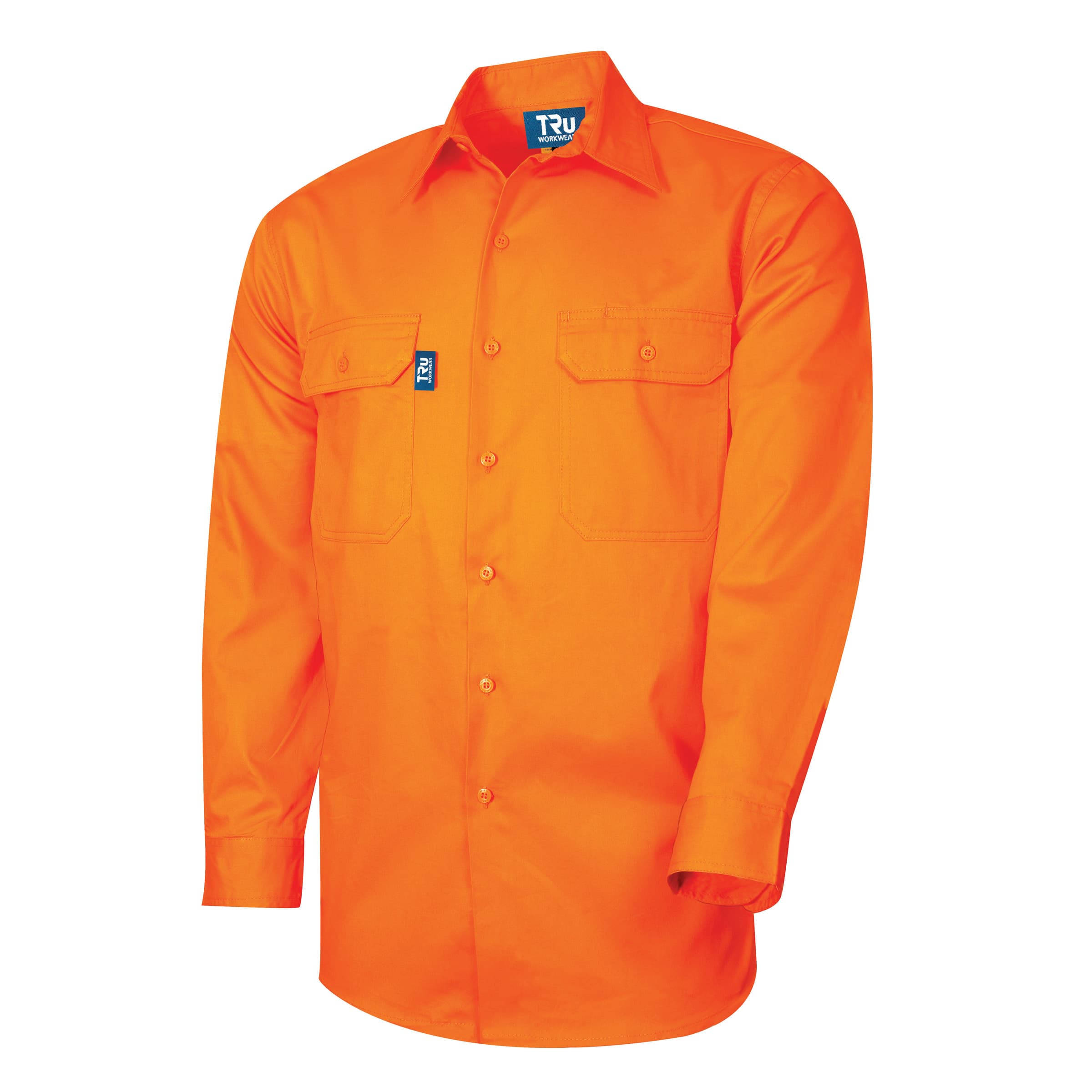 TRu Workwear Shirt 160gsm L/S Cotton Drill With Vertical Cooling Vents