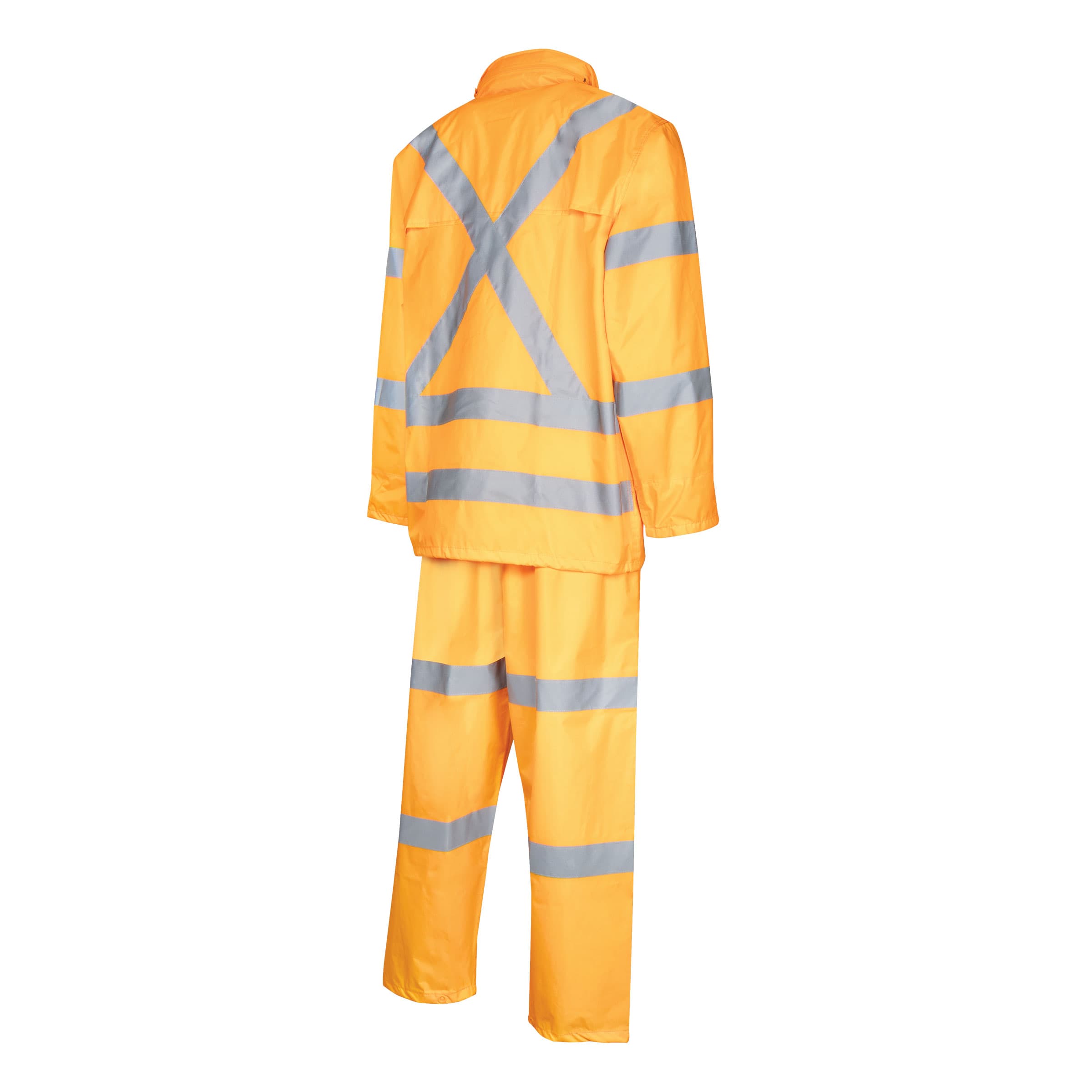 TRu Workwear Rain Set In A Bag Polyester Taffeta With Tru Reflective Tape In Bio Motion T5 Pattern H Front X Back_2