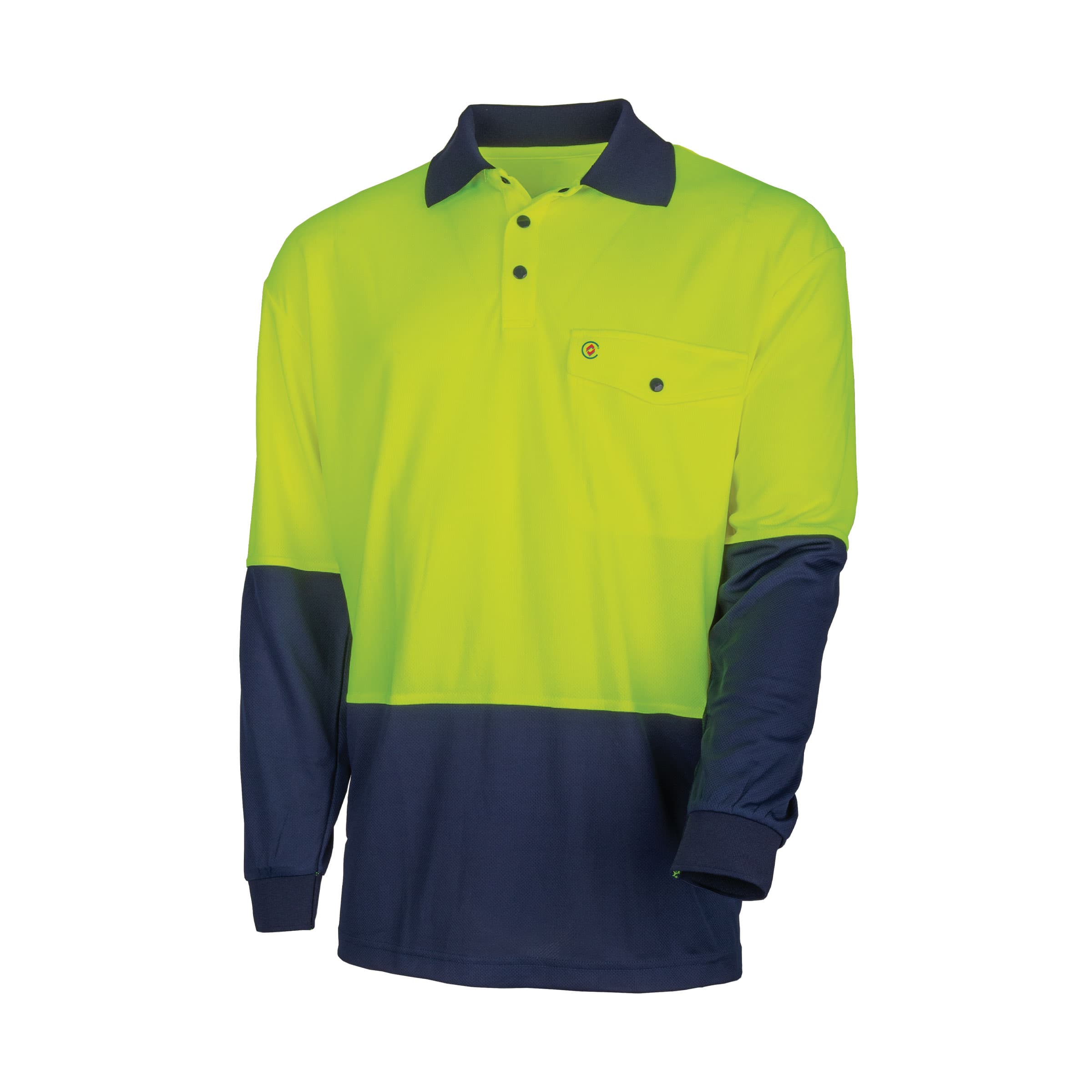 TRu Workwear Polo 175gsm Recycled Polyester Anti- Microbial Micromesh L/S Two Tone_2