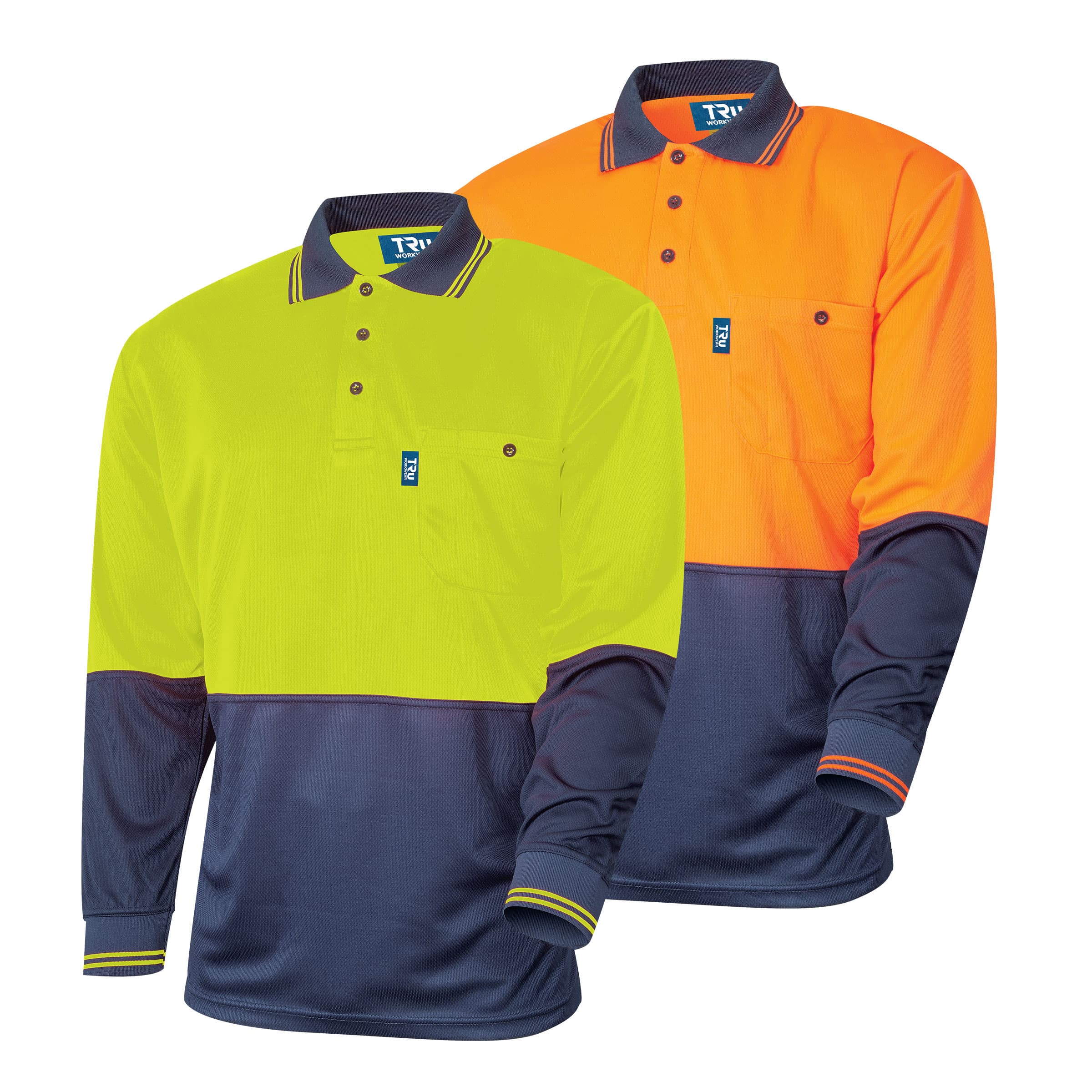 TRu Workwear Polo 175gsm Polyester Micromesh L/S Two Tone