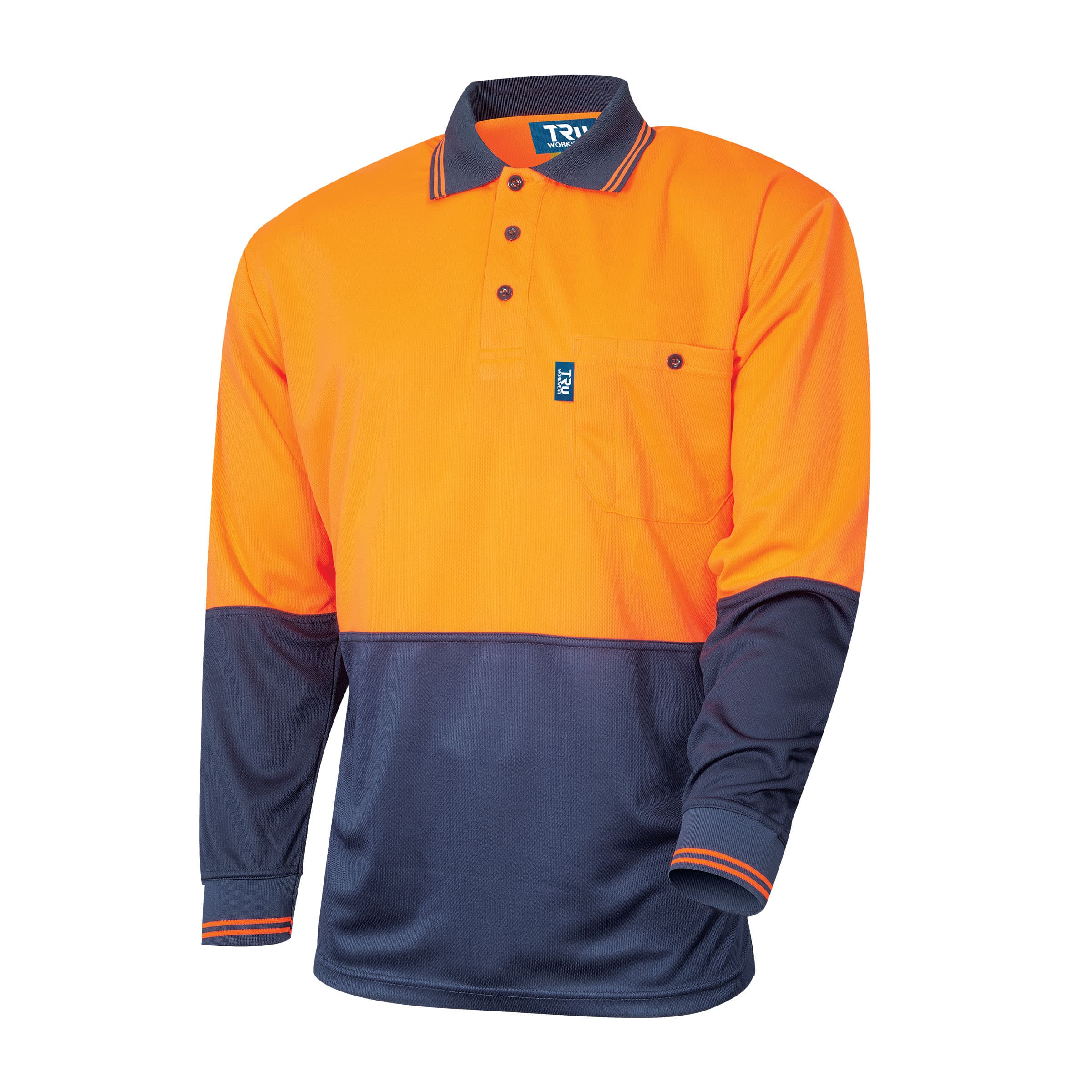 TRu Workwear Polo 175gsm Polyester Micromesh L/S Two Tone_2