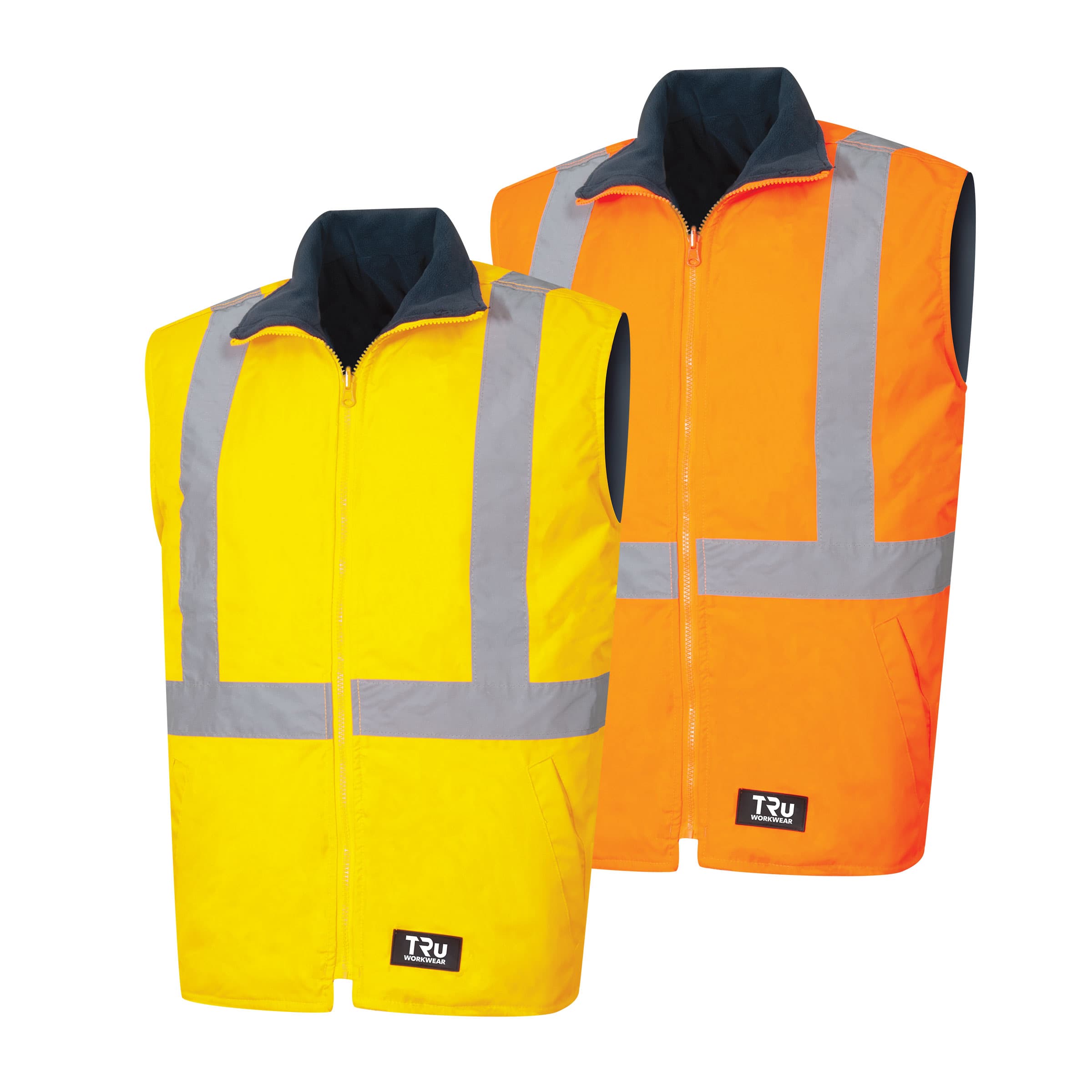 TRu Workwear Vest Reversible Poly Oxford With Tru Reflective Tape