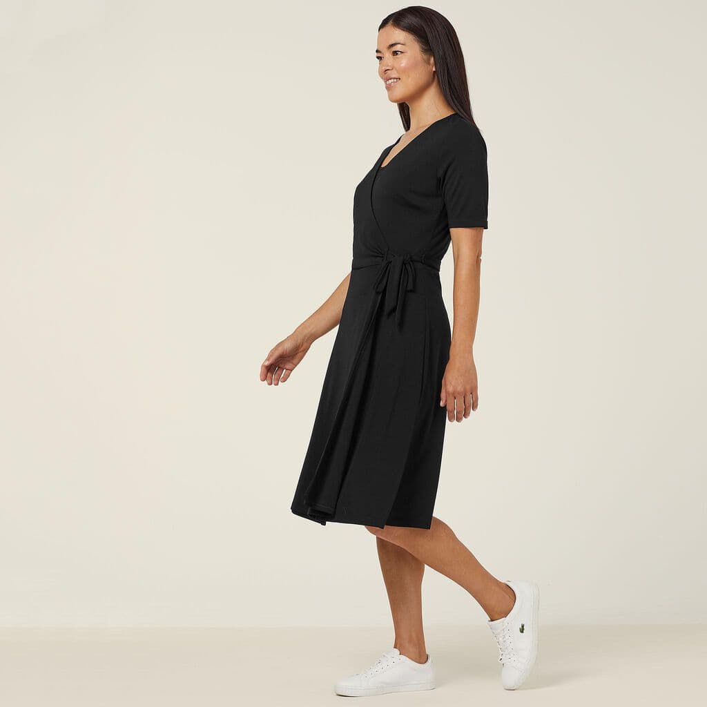 NNT Jersey Wrap Dress CAT699 (Black)_1