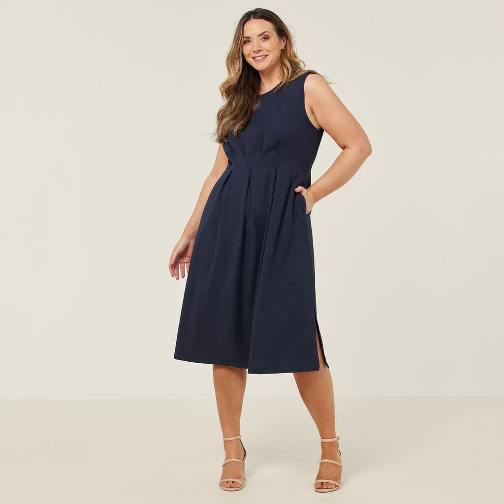 NNT Crepe Stretch Sleeveless Dress CAT69T (Navy)_1