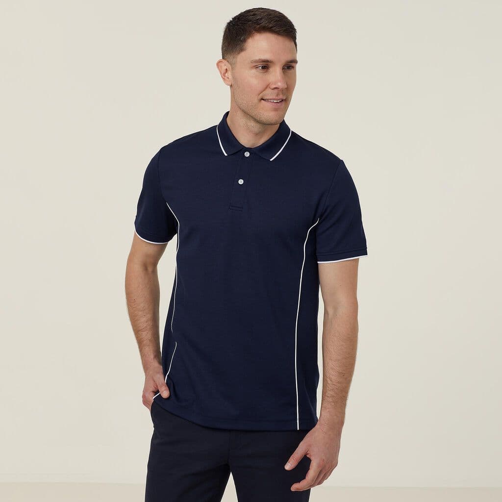 NNT Short Sleeve Tipped Polo CATJA2 (Navy/White)