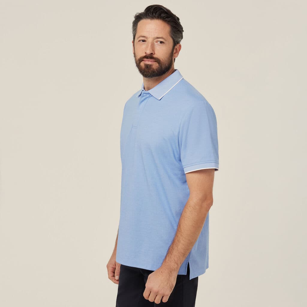 NNT Textured Short Sleeve Polo CATJA4 (Light Blue)_1