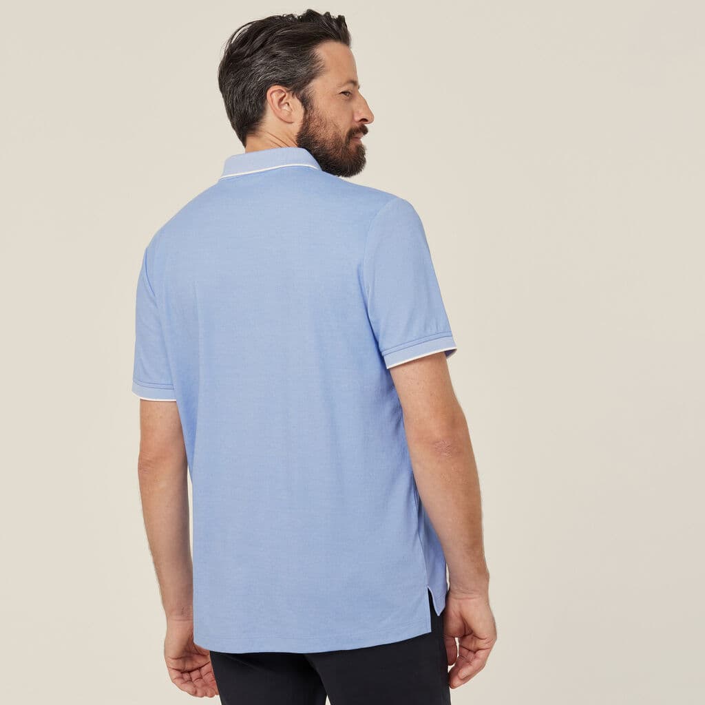 NNT Textured Short Sleeve Polo CATJA4 (Light Blue)_2