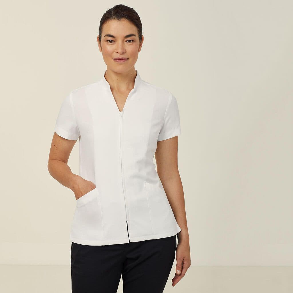 NNT Zip Front Tunic CATU68 (White)