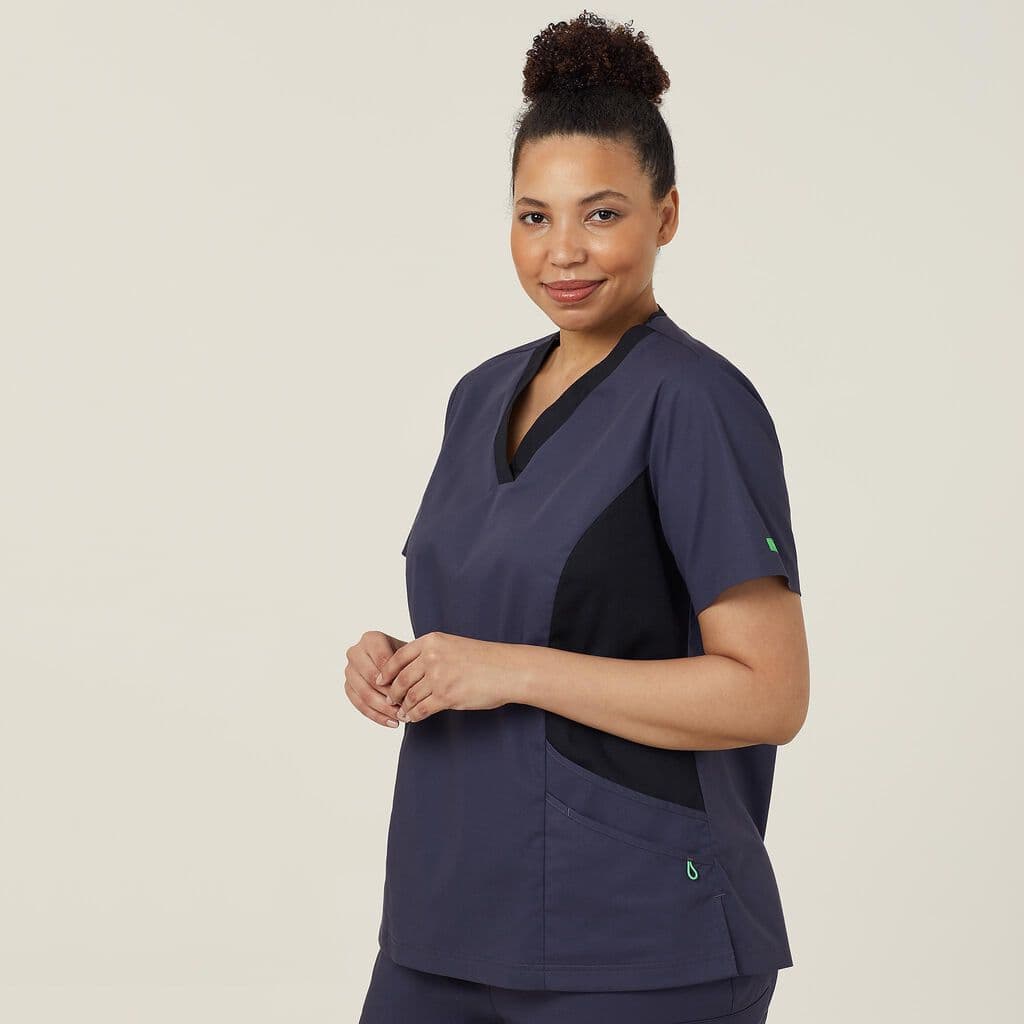 NNT Nightingale Scrub Top CATULL (Charcoal)_1