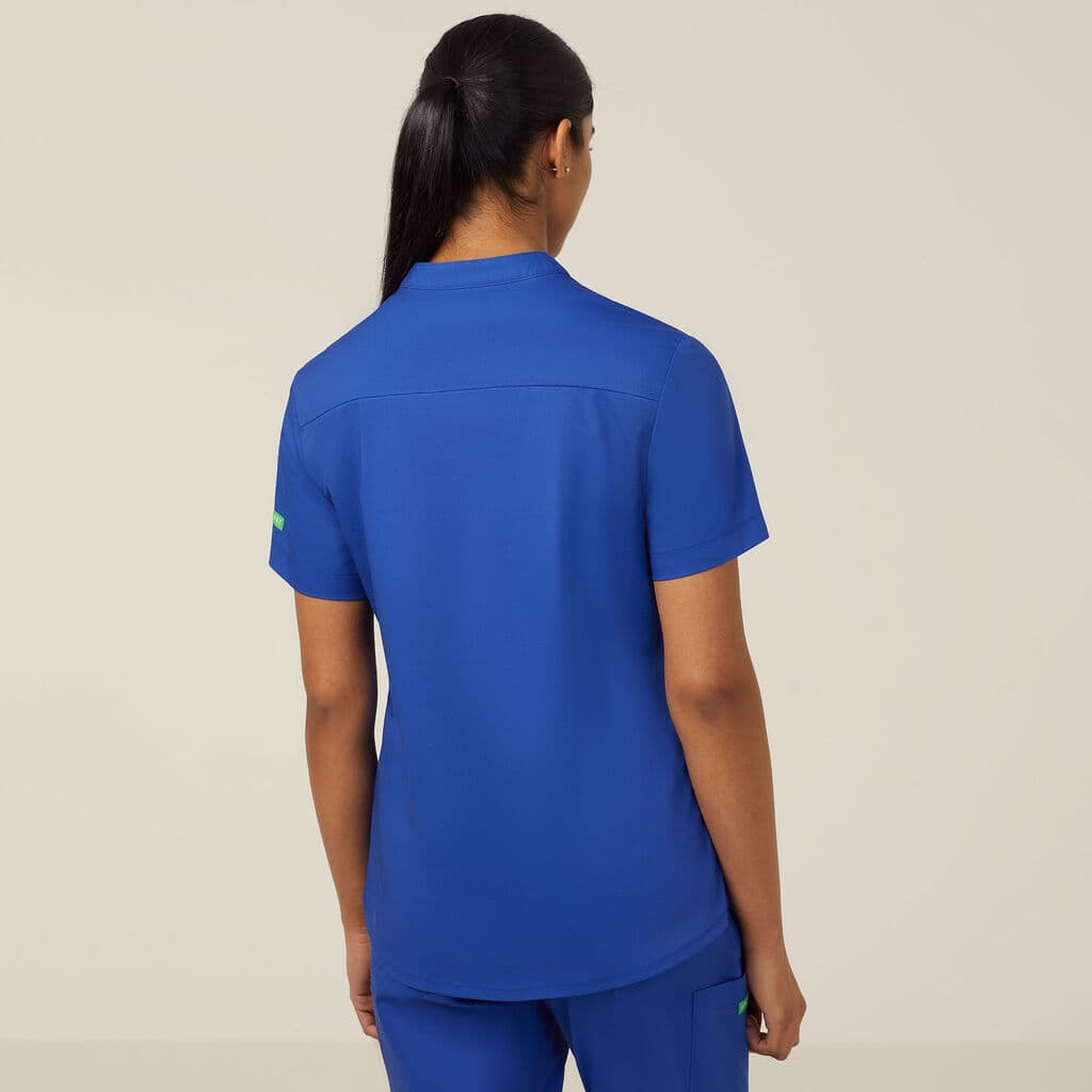 NNT Next-Gen Antibacterial Active Blackburn Mandarin Collar Scrub Top CATUMM (Cobalt)_2