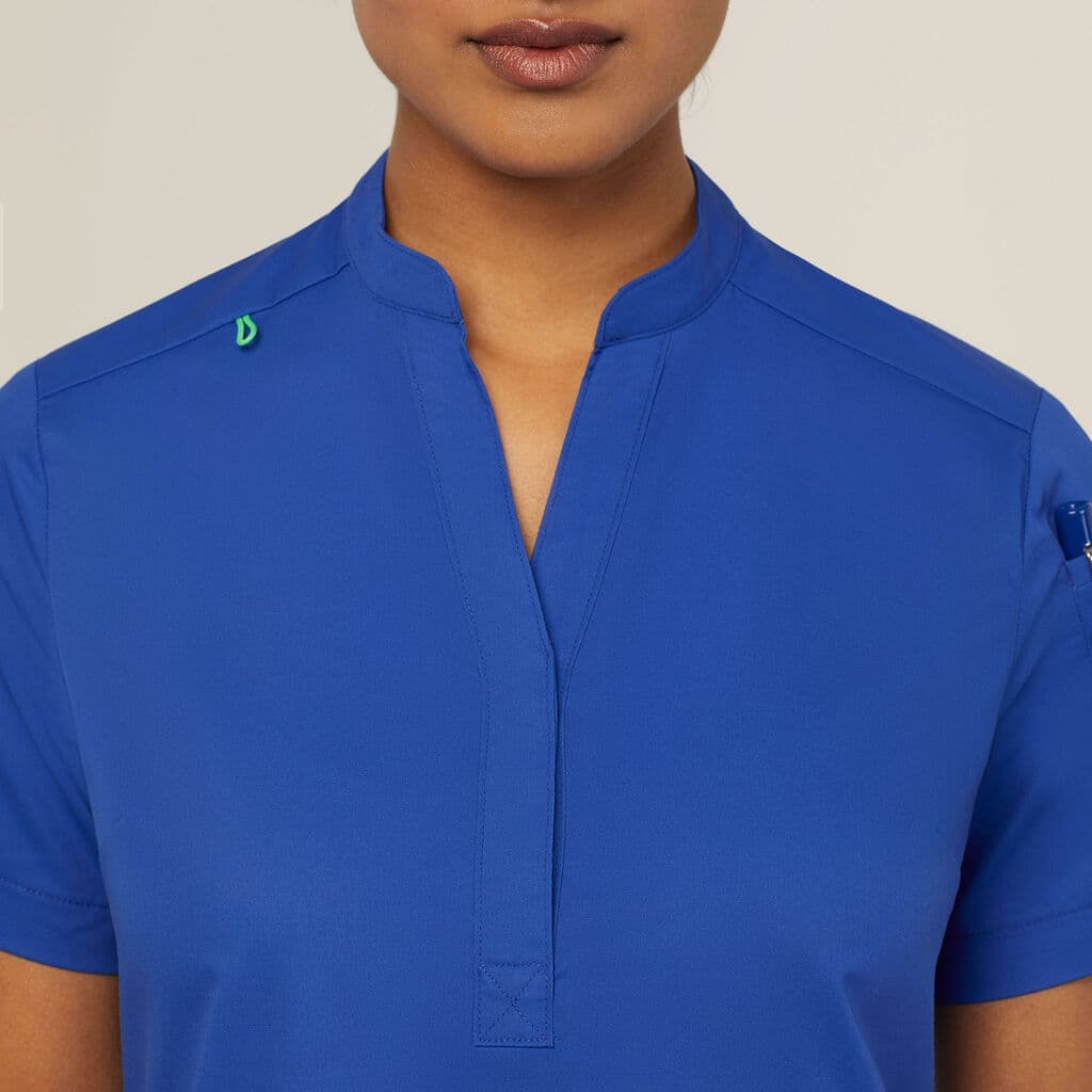 NNT Next-Gen Antibacterial Active Blackburn Mandarin Collar Scrub Top CATUMM (Cobalt)_5