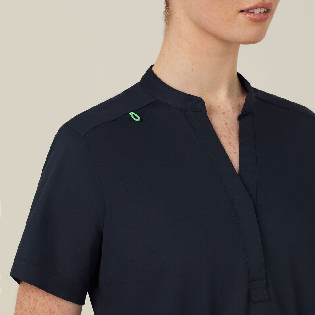 NNT Next-Gen Antibacterial Active Blackburn Mandarin Collar Scrub Top CATUMM (Midnight)_4