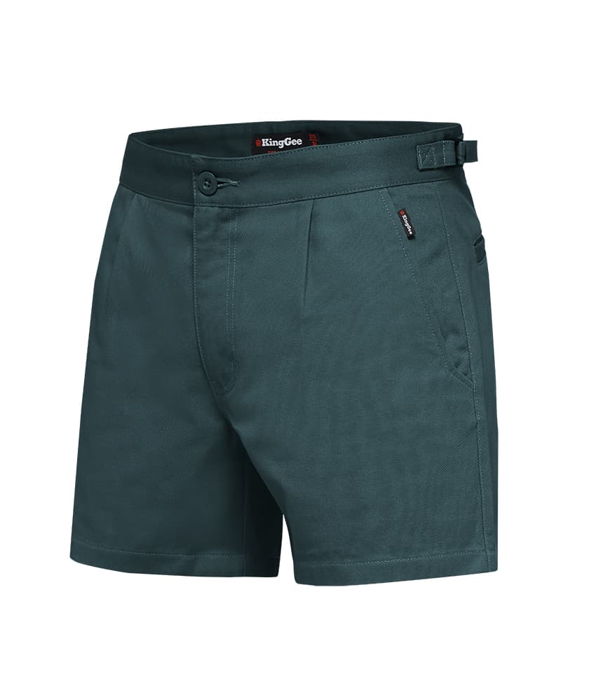 KingGee Mens Drill Utility Shorts (Green)