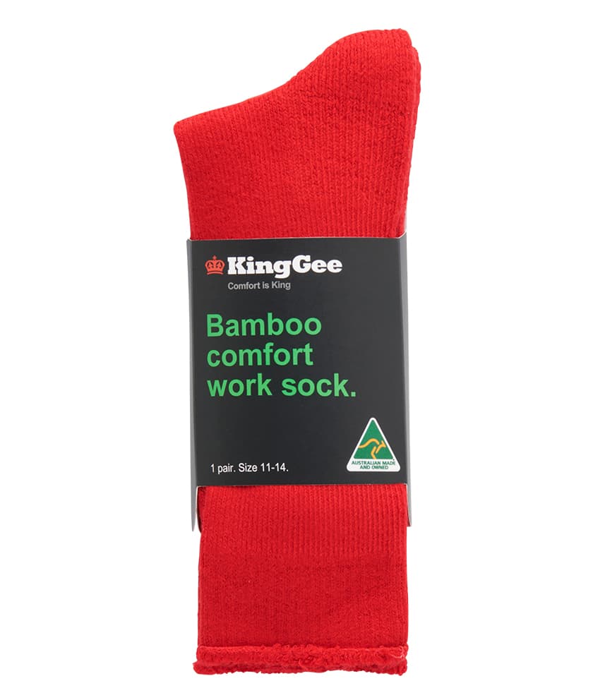 KingGee Mens Bamboo Work Sock (Red)