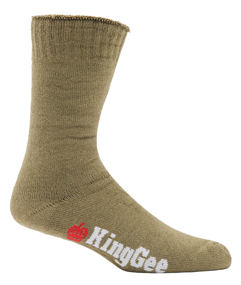 KingGee Mens Bamboo Work Sock 3 pack (Black/Khaki/Navy)