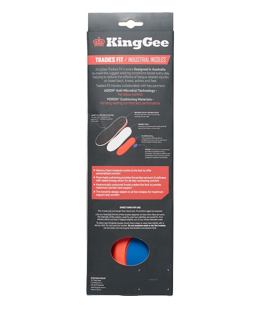 KingGee Mens Max Comfort Insoles (Black)_3