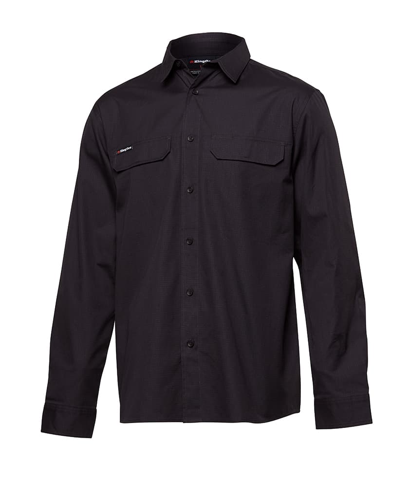 KingGee Mens Workcool Pro Shirt Long Sleeve (Charcoal)