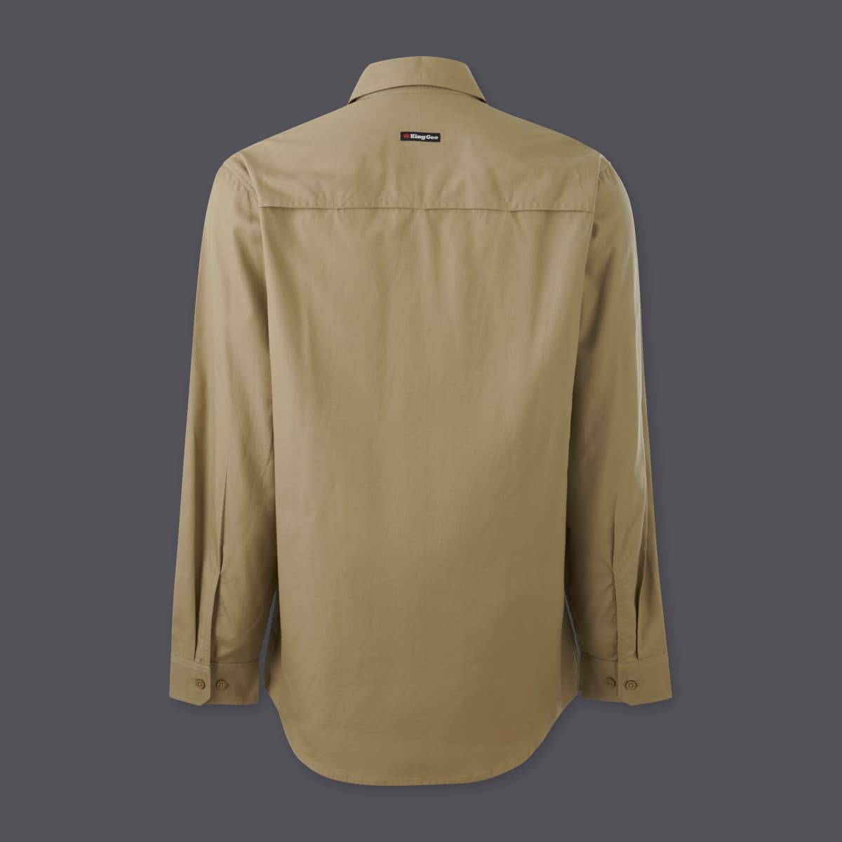 KingGee Mens Workcool Vented Shirt Long Sleeve (Khaki)_2