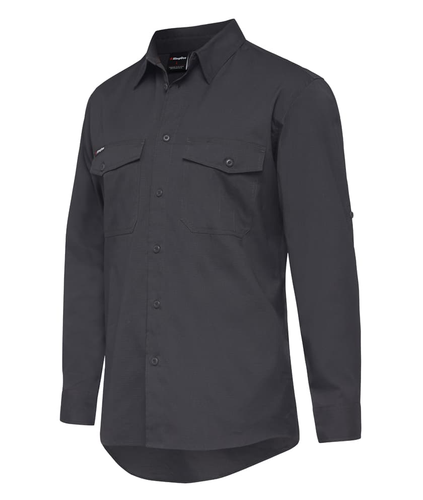 KingGee Mens Workcool 2 Shirt Long Sleeve (Charcoal)