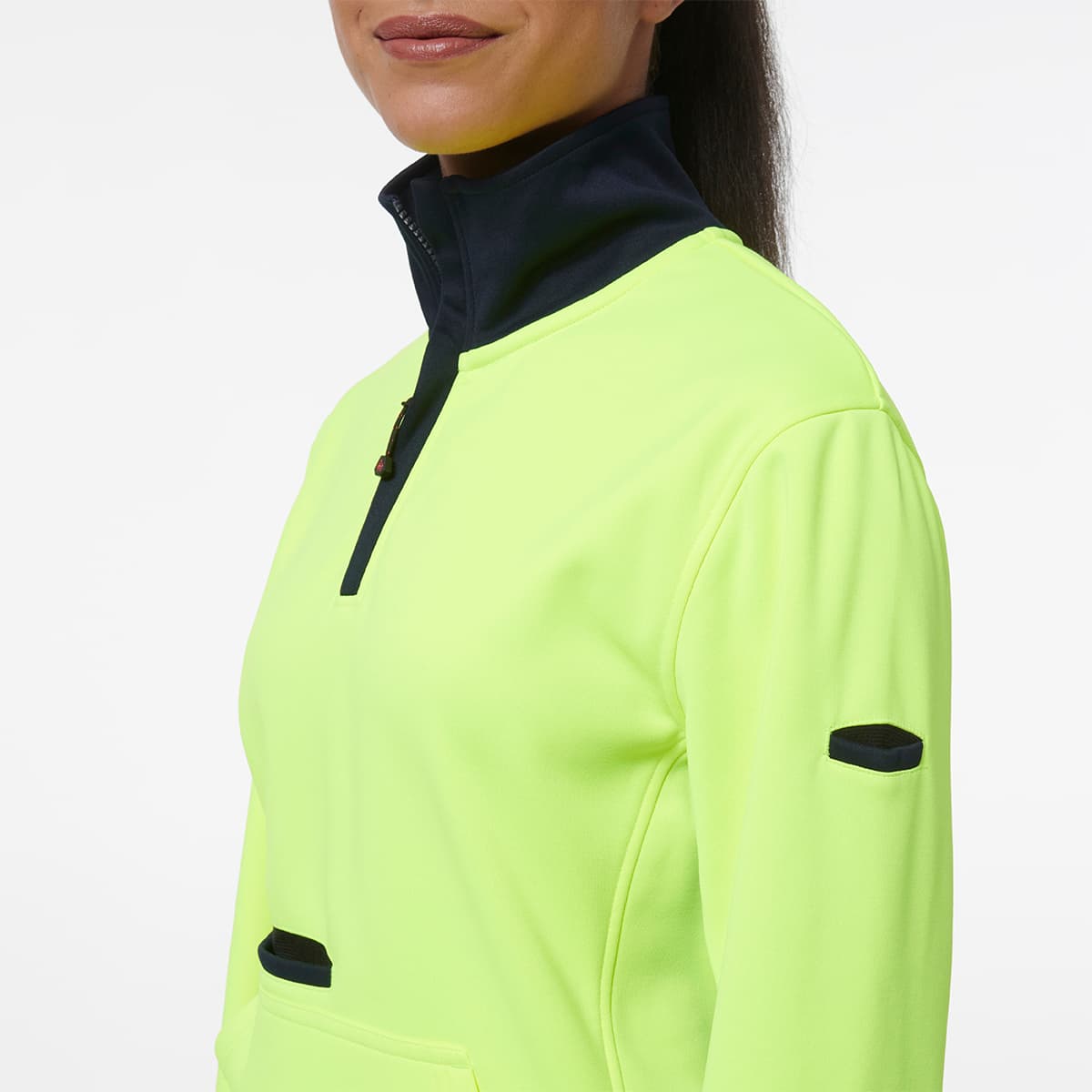 KingGee Women’s 1/4 Zip Fleece (Yellow/Navy)_5