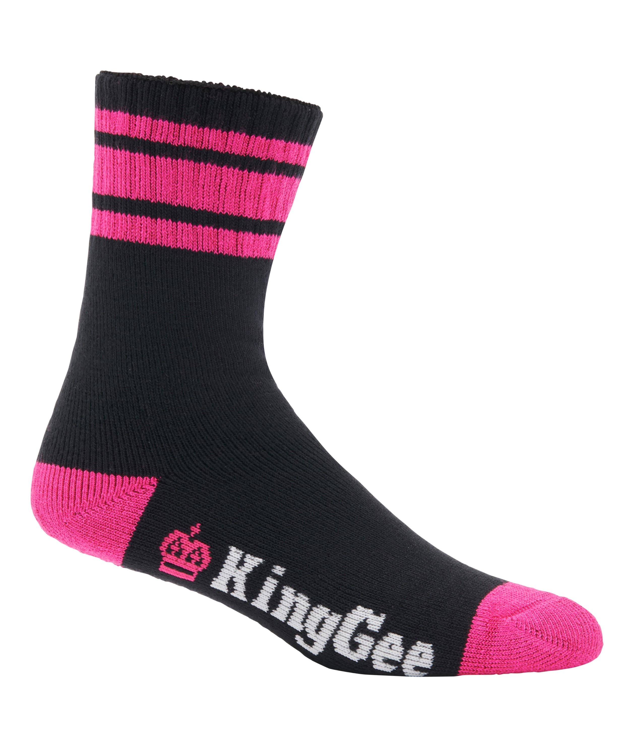 KingGee Womens 3 Pack Bamboo Socks (Black/Pink)_1