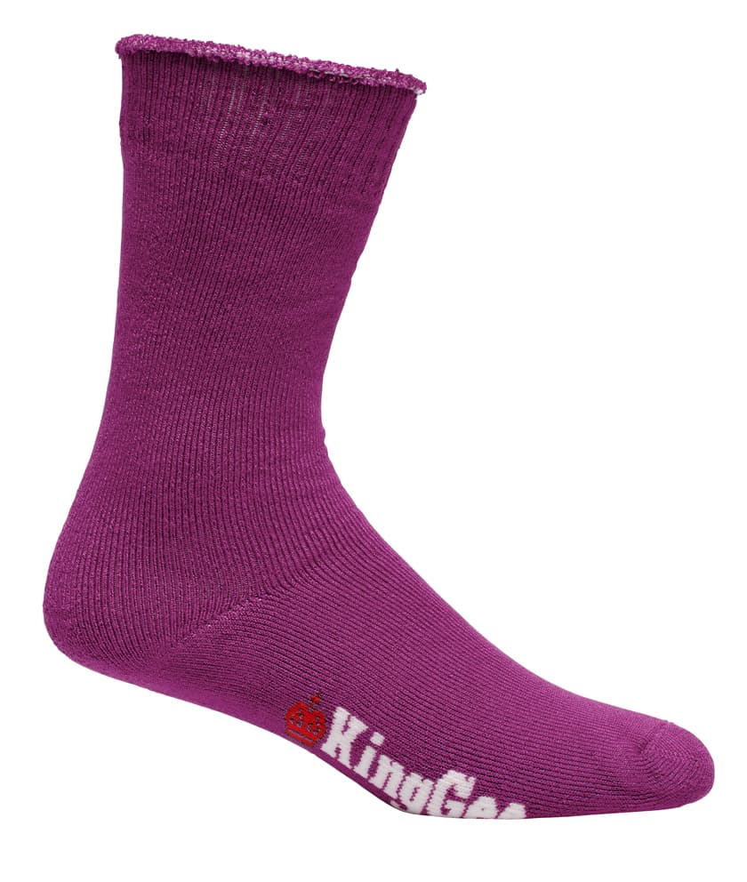 KingGee Womens Bamboo Work Sock 3 pack (Purple/Teal/Pink)_1