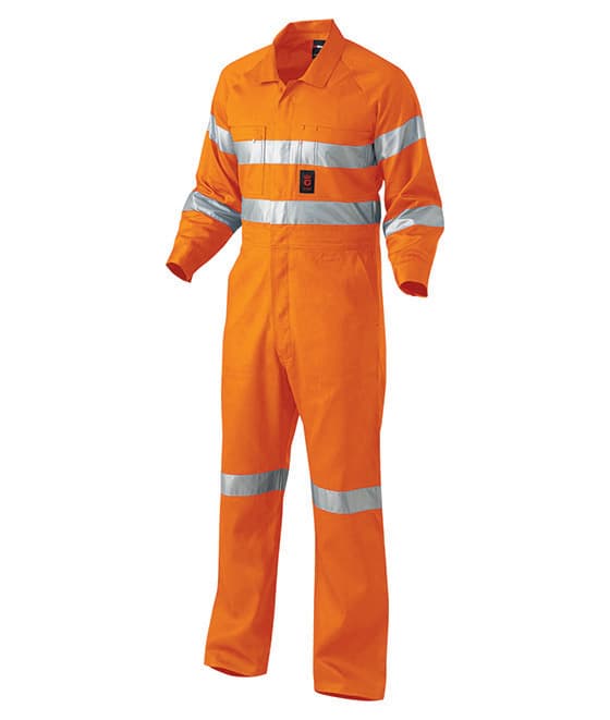 KingGee Mens Lightweight Reflective Drill Overall (Orange)