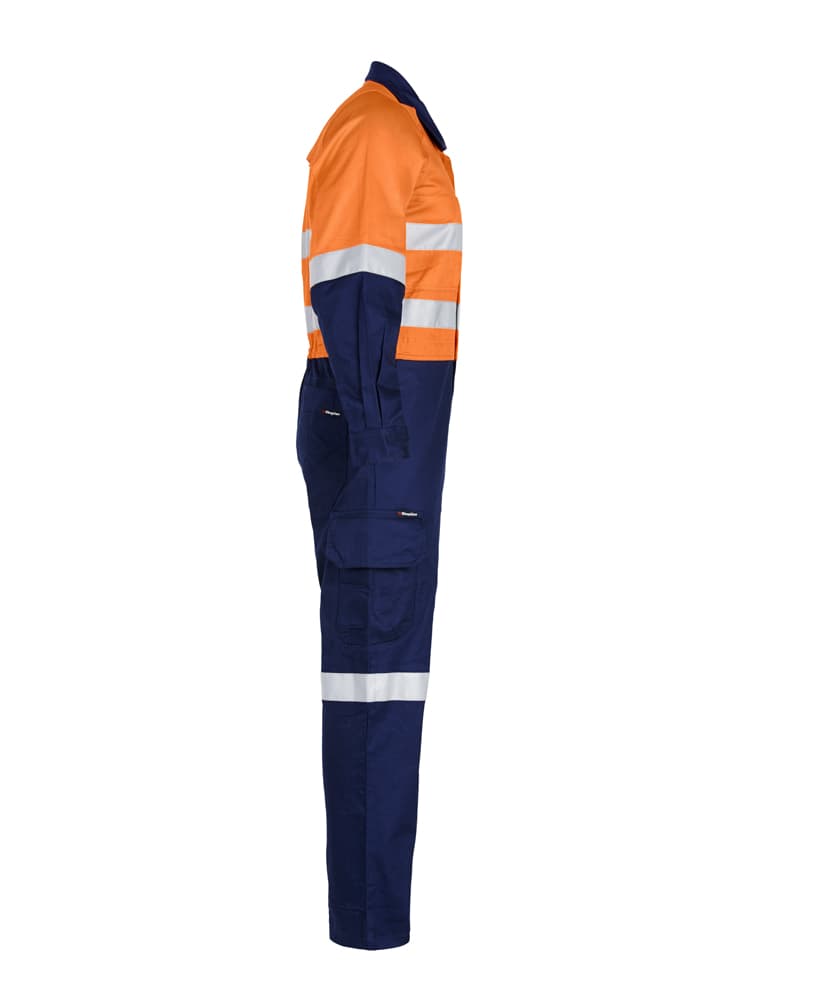 KingGee Mens Workcool2 Reflective Spliced Overall (Orange/Navy)_3