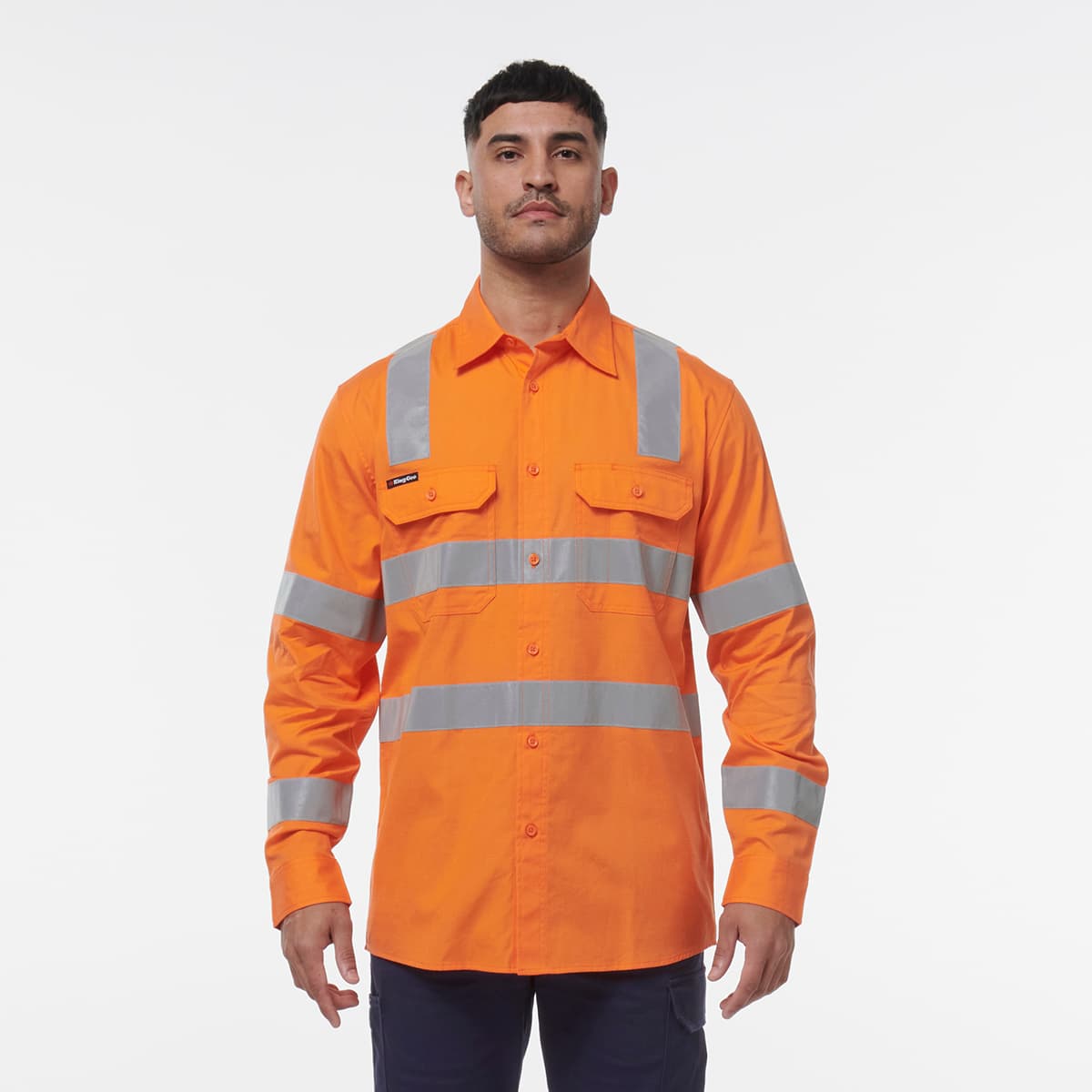 KingGee Workcool Vented Vic Rail Shirt (Orange)