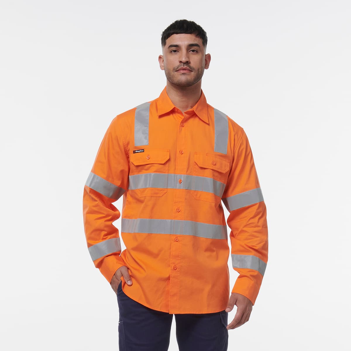 KingGee Workcool Vented Vic Rail Shirt (Special Purpose Orange)_3