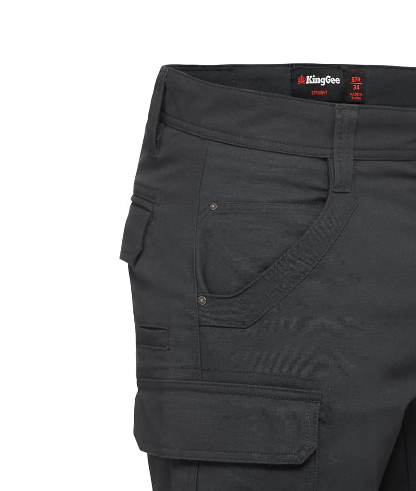 KingGee Mens Tradies Stretch Cargo Short (Charcoal)_2