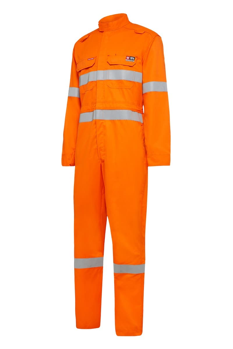 KingGee Shieldtec FR Light Weight Hi Vis Taped Coverall (Hi-Vis Orange)