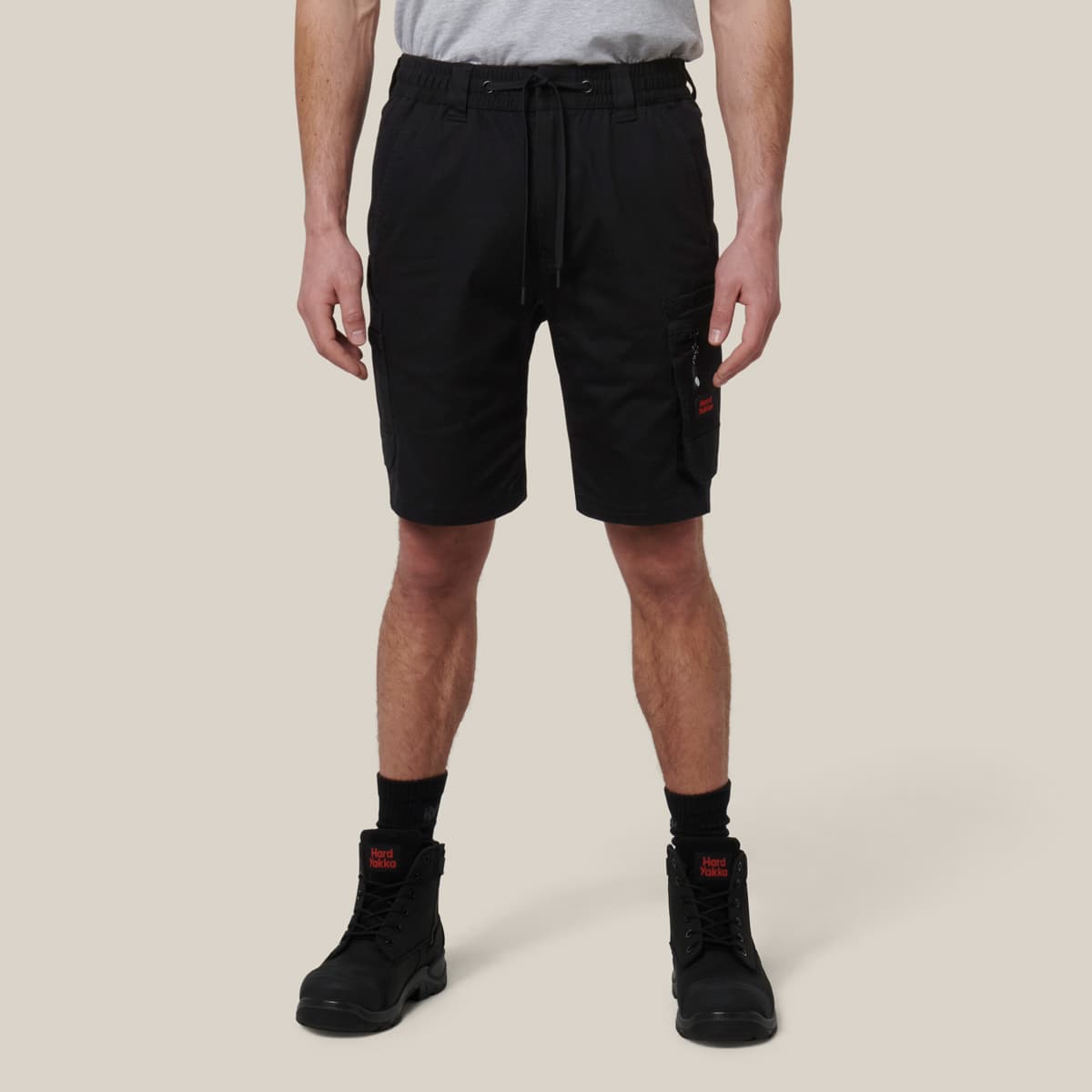 Hard Yakka Mens Toughmaxx Mid Shorts (Black)_2