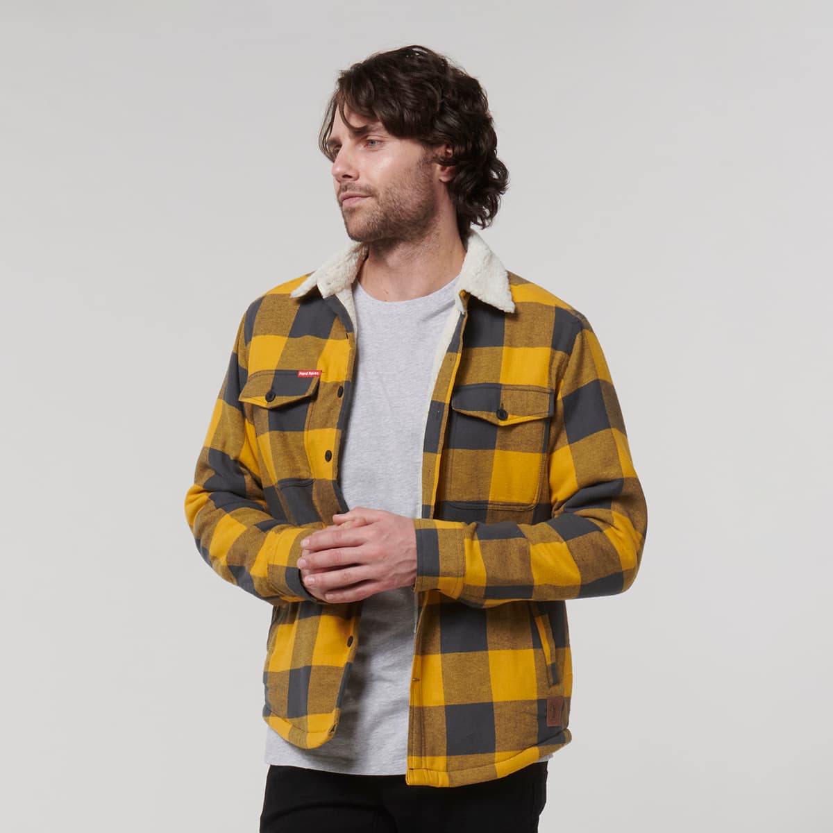 Hard Yakka Trucker Sherpa Jacket (Walnut)_1